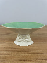 Vintage Cowan Art Pottery Seahorse Green Footed Console Pedestal Bowl 6" Across