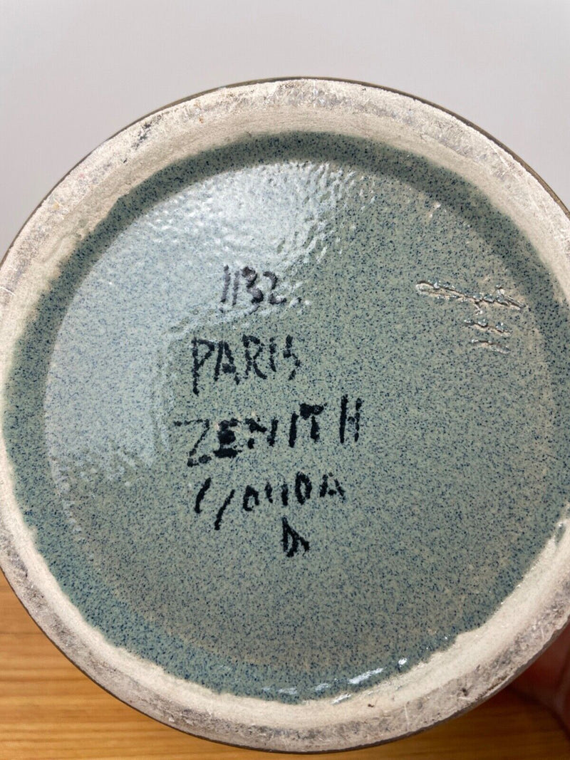 Vtg ZENITH GOUDA Pottery Holland Abstract Lidded Ginger Jar Signed Paris MCM