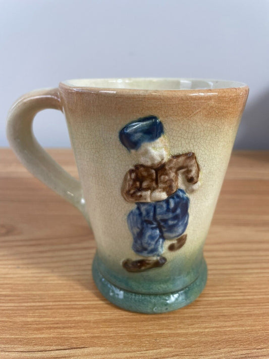 Roseville Holland 1916 Antique Pottery Brown Green Dutch Mugs