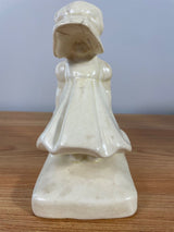 Sunbonnet Sue Figural Girl Bookend Cowan Pottery # 521 Art Deco Vintage Damaged