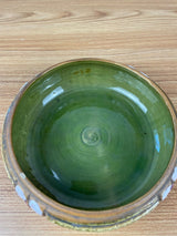 Roseville Art Pottery Mostique Pattern Pottery 6 Inch Bowl Green Glazed Interior