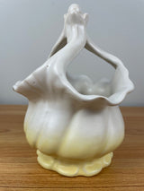 Weller Art Pottery LIDO 8.5" Three Handled Calla Lily Basket Rare Yellow Variant