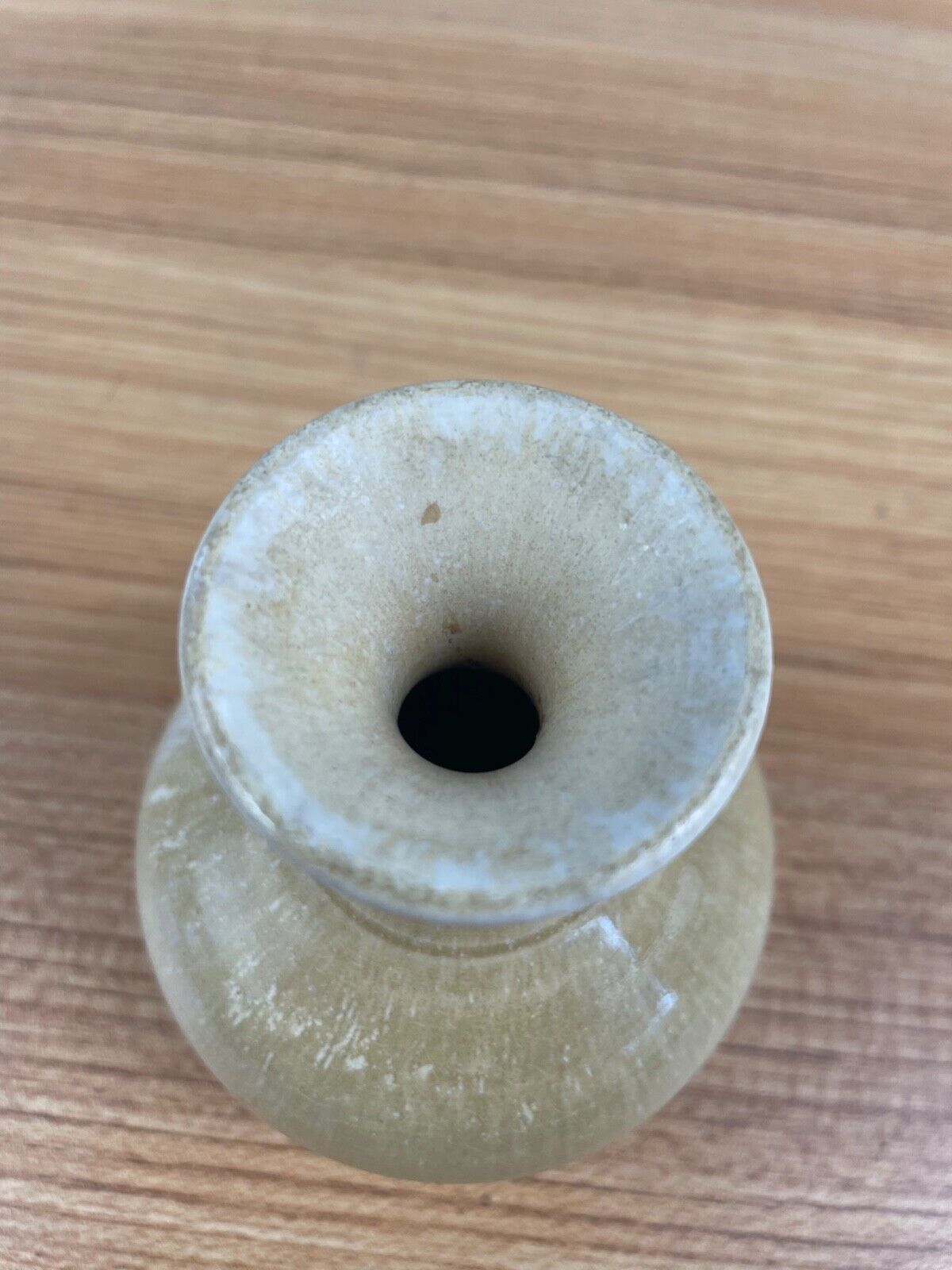The Spring Street Pottery Signed Gary Eagan Tan  3” Bud Vase 1981