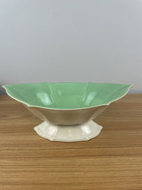 Vintage Cowan Art Pottery Seahorse Green Footed Console Pedestal Bowl 12" Across