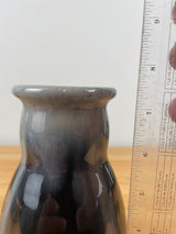 MICHAEL ANDERSEN POTTERY DENMARK BLACK & GRAY DRIP GLAZE DANISH VASE 7.5" Tall