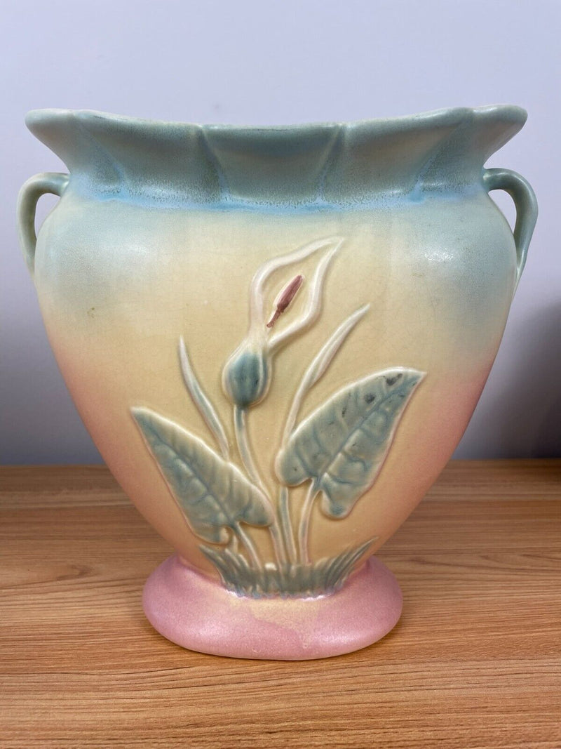 Hull Art Pottery Calla Lily (Jack in the Pulpit), 530-33-9” Large Pillow Vase