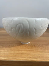 Elizabeth Lurie Pewabic Artist Ivory Carved Porcelain Art Pottery Bowl 7" Diame