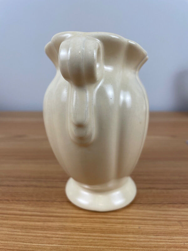 Hull Ivory Cream Art Nouveau Lobed Art Pottery Pillow Vase 5.5" Tall