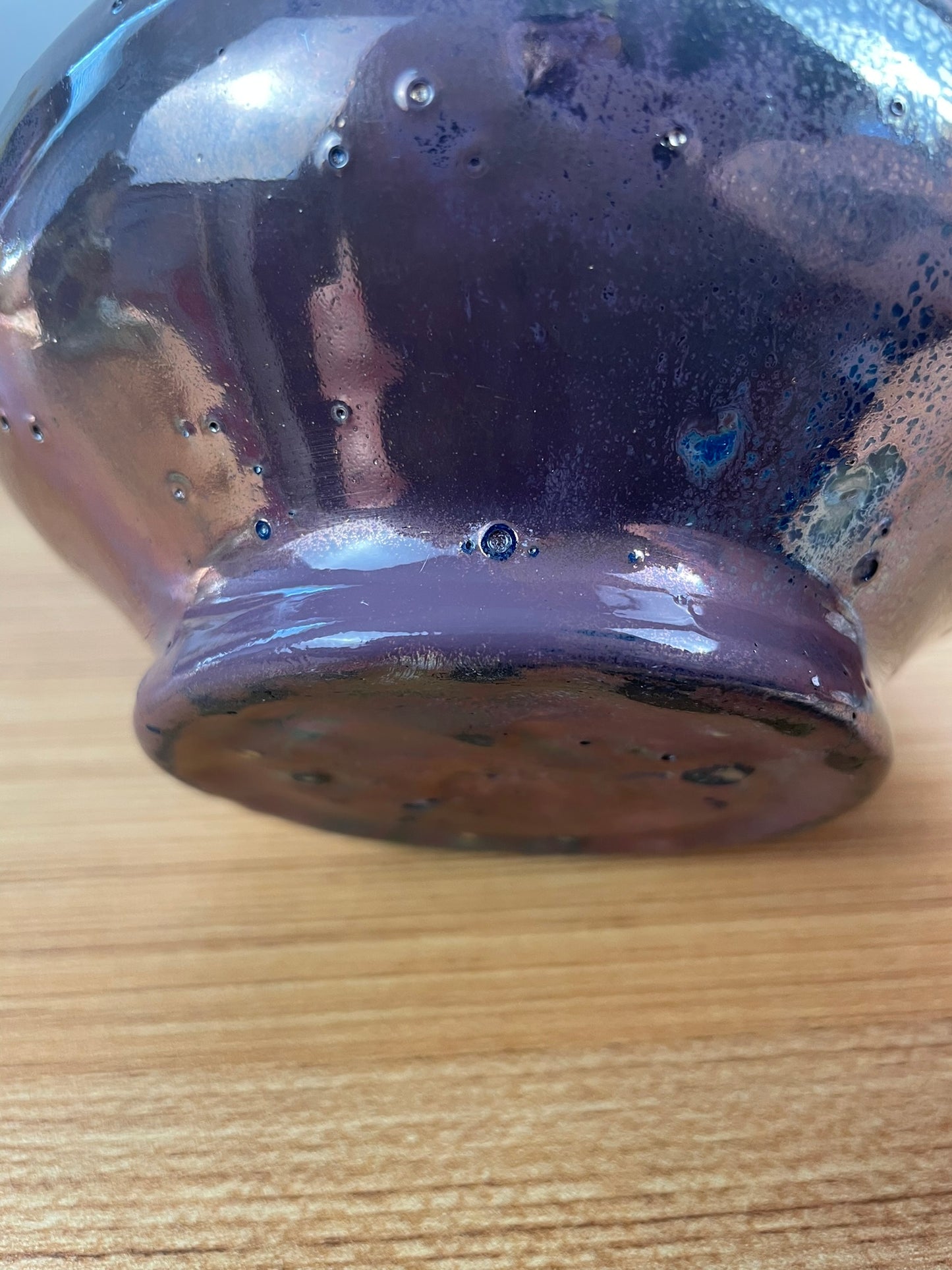 Pewabic Pottery 1920s Purple Iridescent Glaze Flared Rim Vase