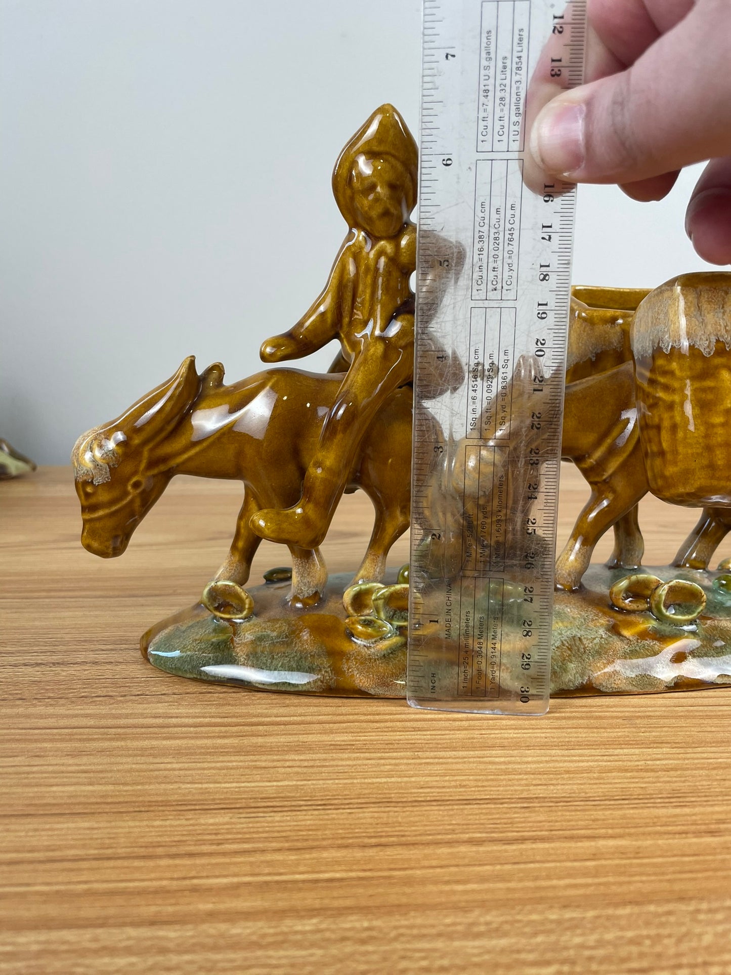 ROYAL HAEGER ART POTTERY PROSPECTOR WITH MULES PLANTER MATCH HOLDER 1940S
