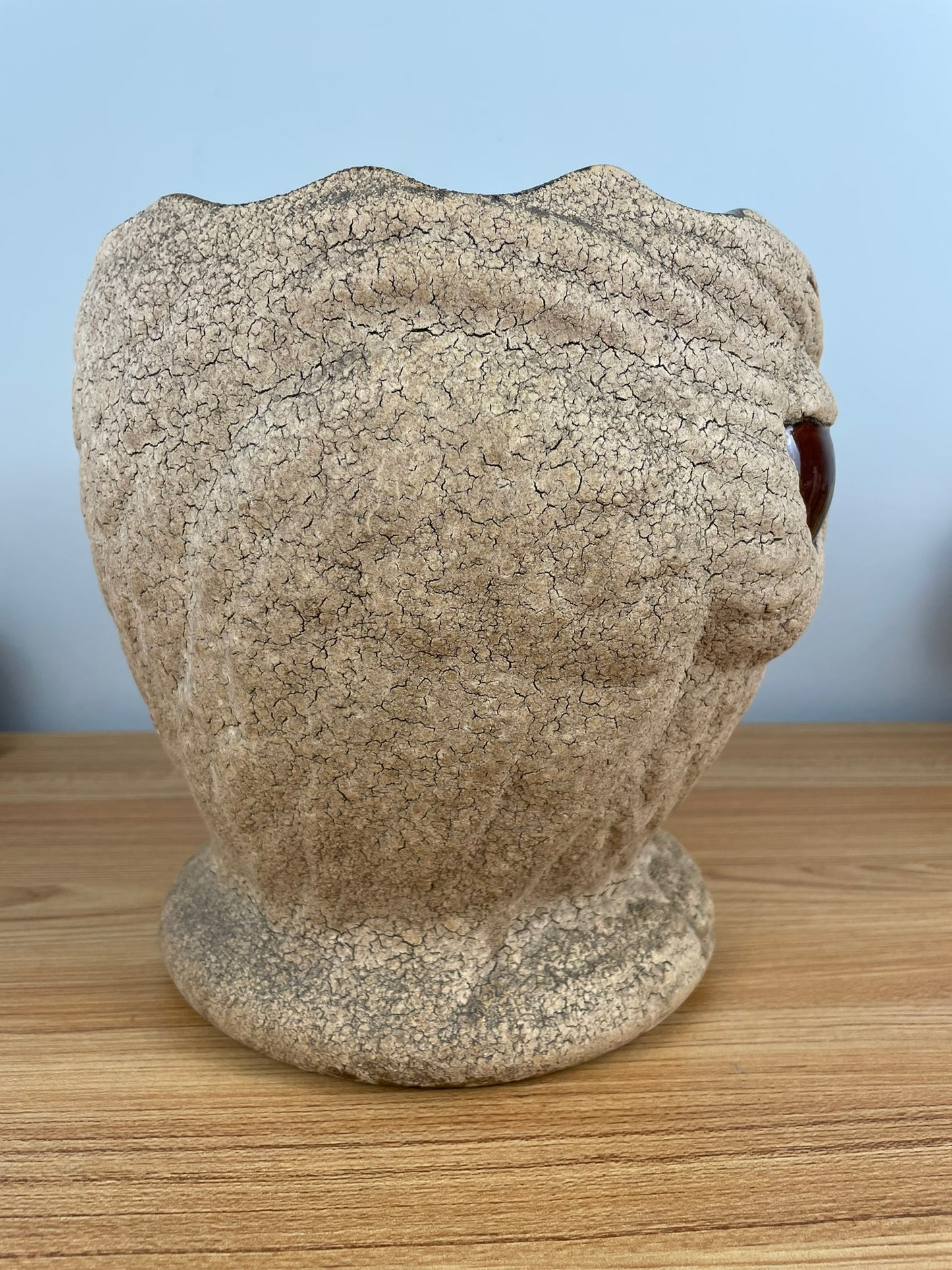 Royal Haeger Art Pottery Very Large Owl Planter Brown Sand Finish Glaze