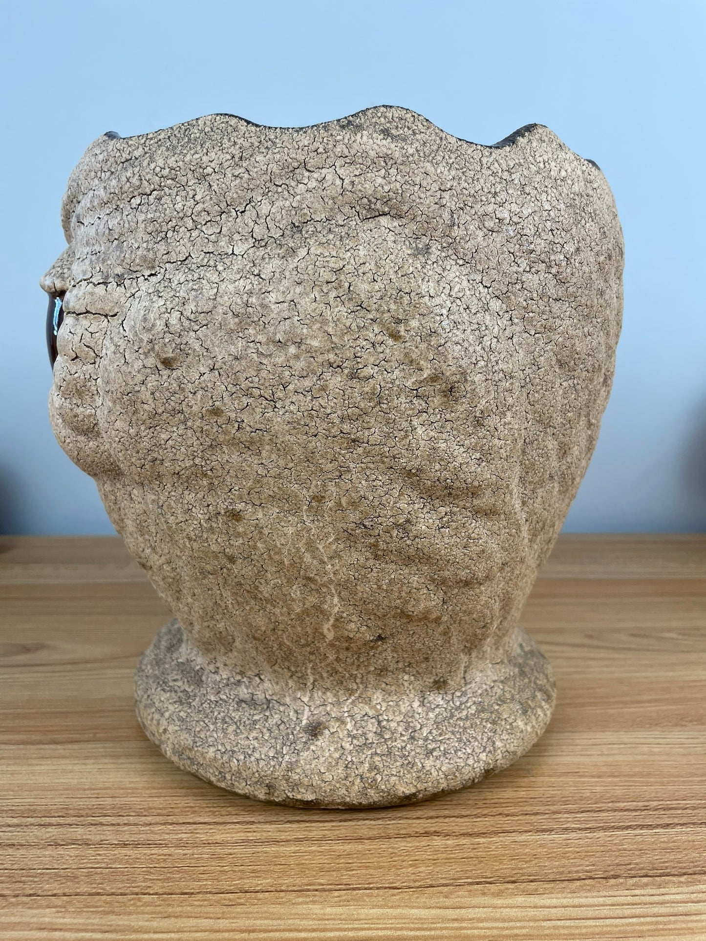 Royal Haeger Art Pottery Very Large Owl Planter Brown Sand Finish Glaze