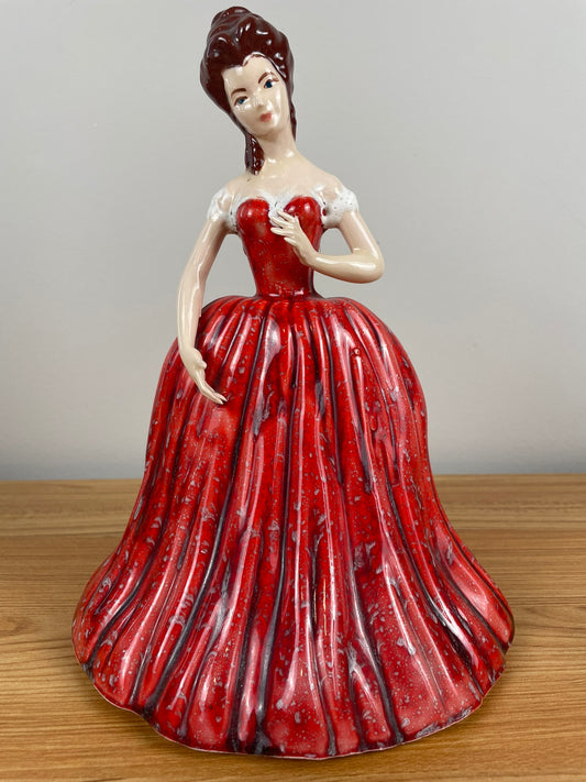 Jamar Mallory 1951 Woman Figurine Long Red Dress Vintage Mid Century