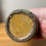 Thulin Studio Belgium Pottery #163 Red Green Crystalline Drip 10" Vase