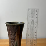 Thulin Studio Belgium Pottery #163 Red Green Crystalline Drip 10" Vase