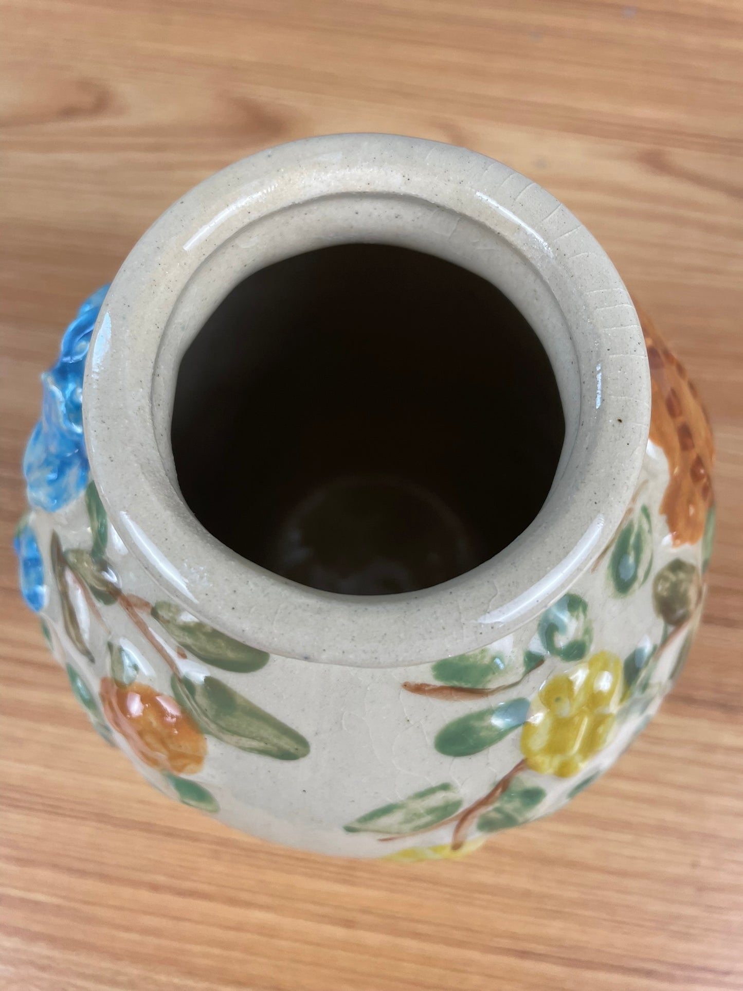 Dorothy Archer Rare Signed Robinson Ransbottom Lucia Oil Jar Floral Vase 6"