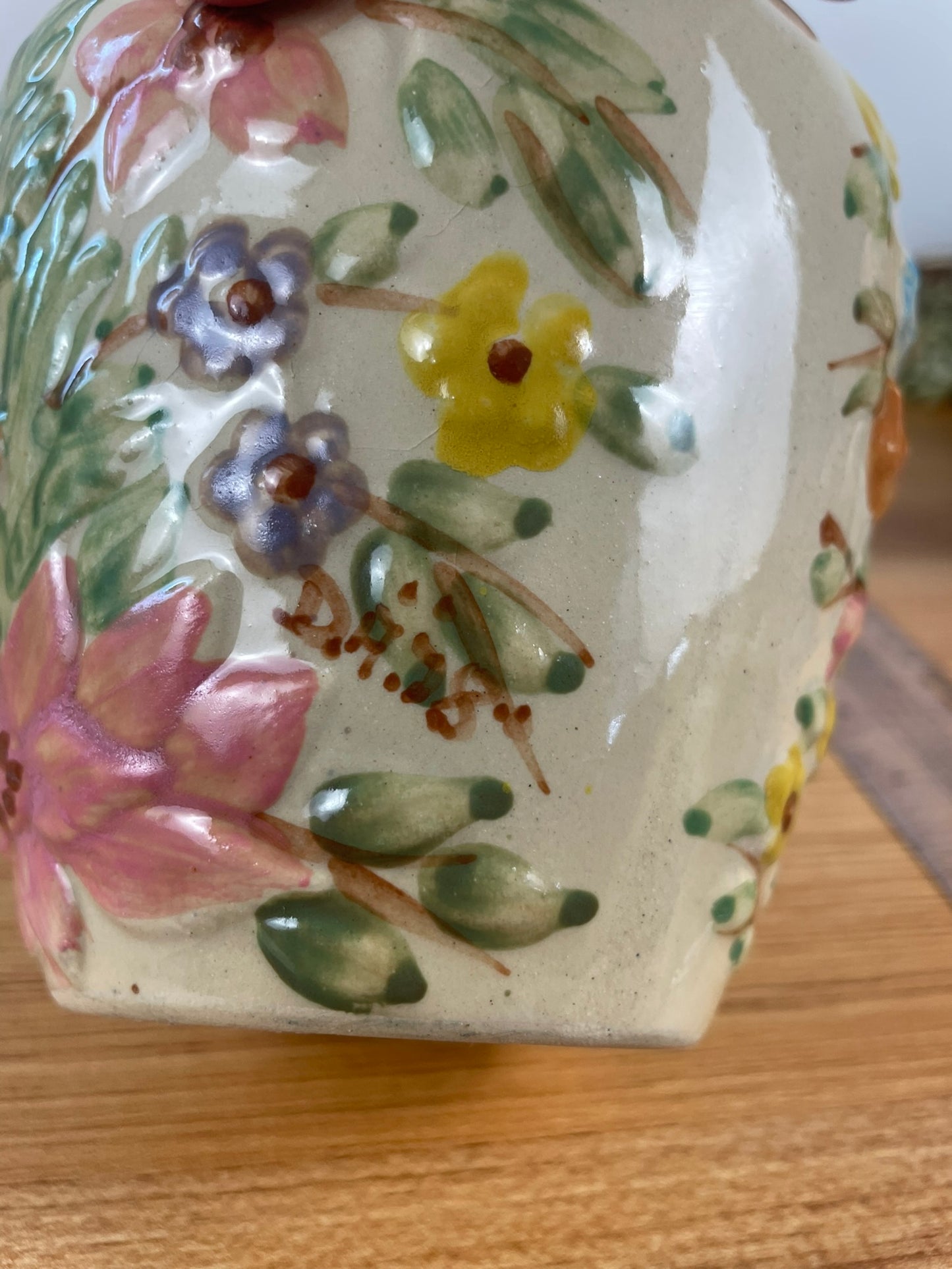Dorothy Archer Rare Signed Robinson Ransbottom Lucia Oil Jar Floral Vase 6"