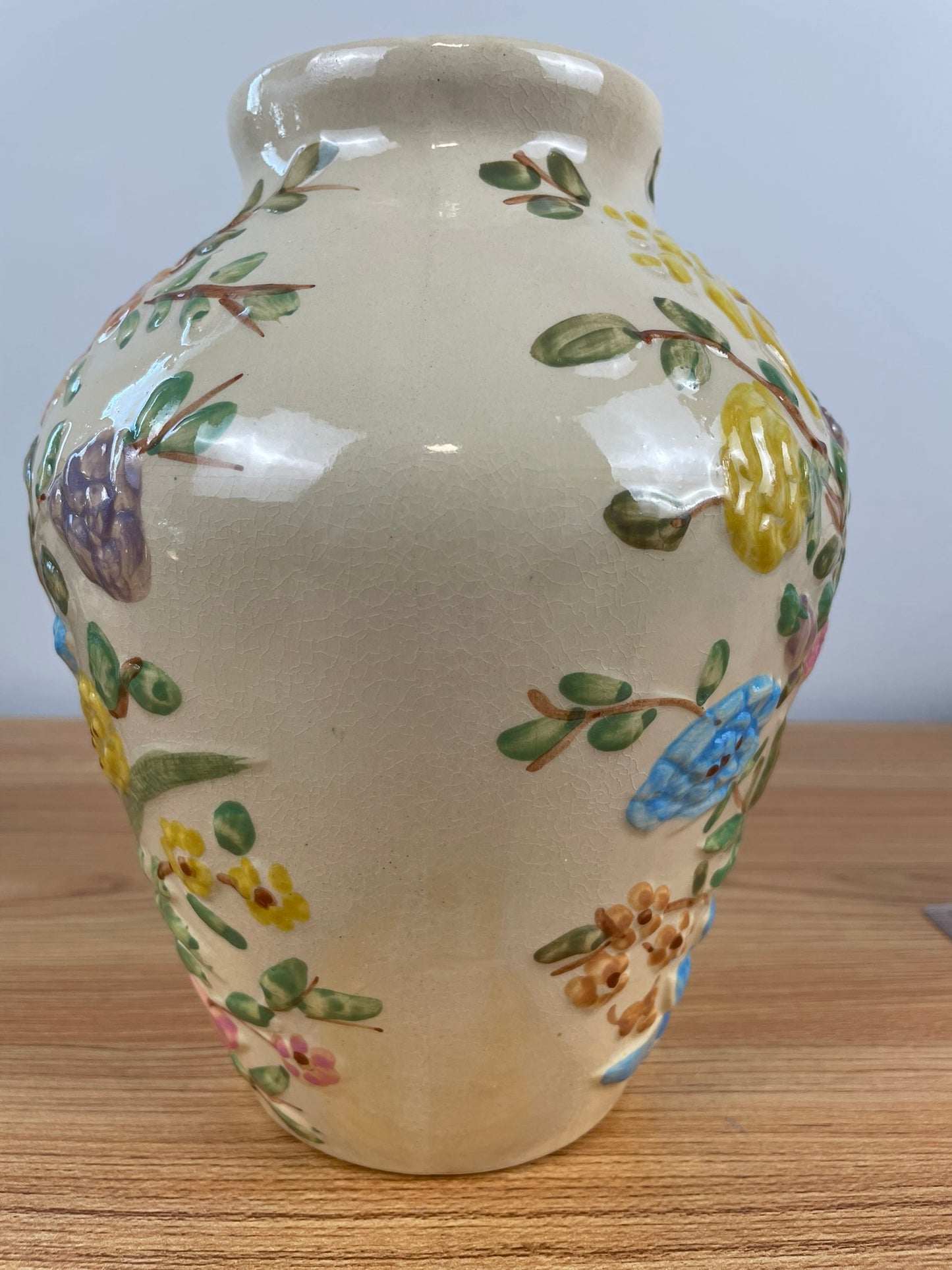 Dorothy Archer Rare Signed Robinson Ransbottom Lucia Oil Jar Floral Vase 8"
