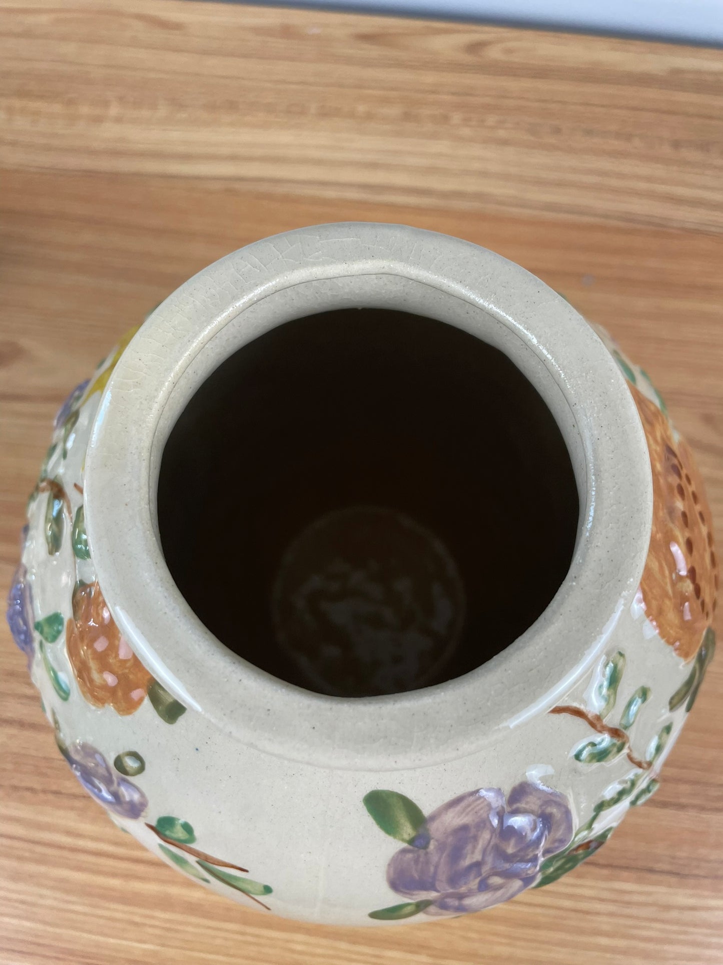 Dorothy Archer Rare Signed Robinson Ransbottom Lucia Oil Jar Floral Vase 8"