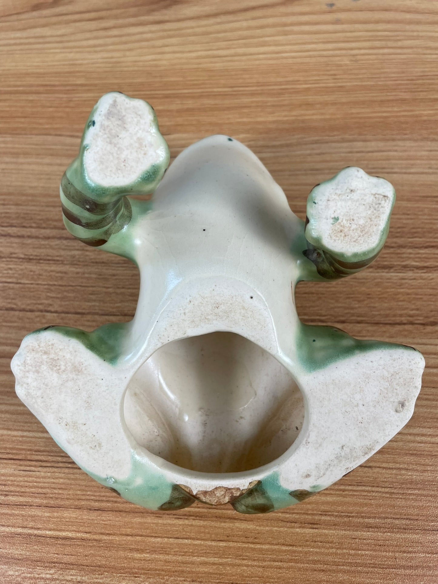 Brush McCoy Vintage Art Pottery Garden Frog Sculpture Statue Matte Approx. 5"