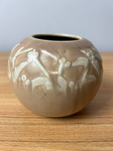 Rookwood 1935 Art Pottery Matte Brown White Leaves Berry Vase 6545