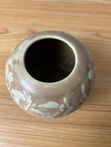 Rookwood 1935 Art Pottery Matte Brown White Leaves Berry Vase 6545