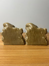 Rookwood 1929 Art Pottery Matte Brown Raven Bookends #2275