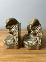 Rookwood 1929 Art Pottery Matte Brown Raven Bookends #2275