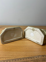 Rookwood 1955 Art Pottery Glossy Tan Engineering Society Raven Bookends #2275