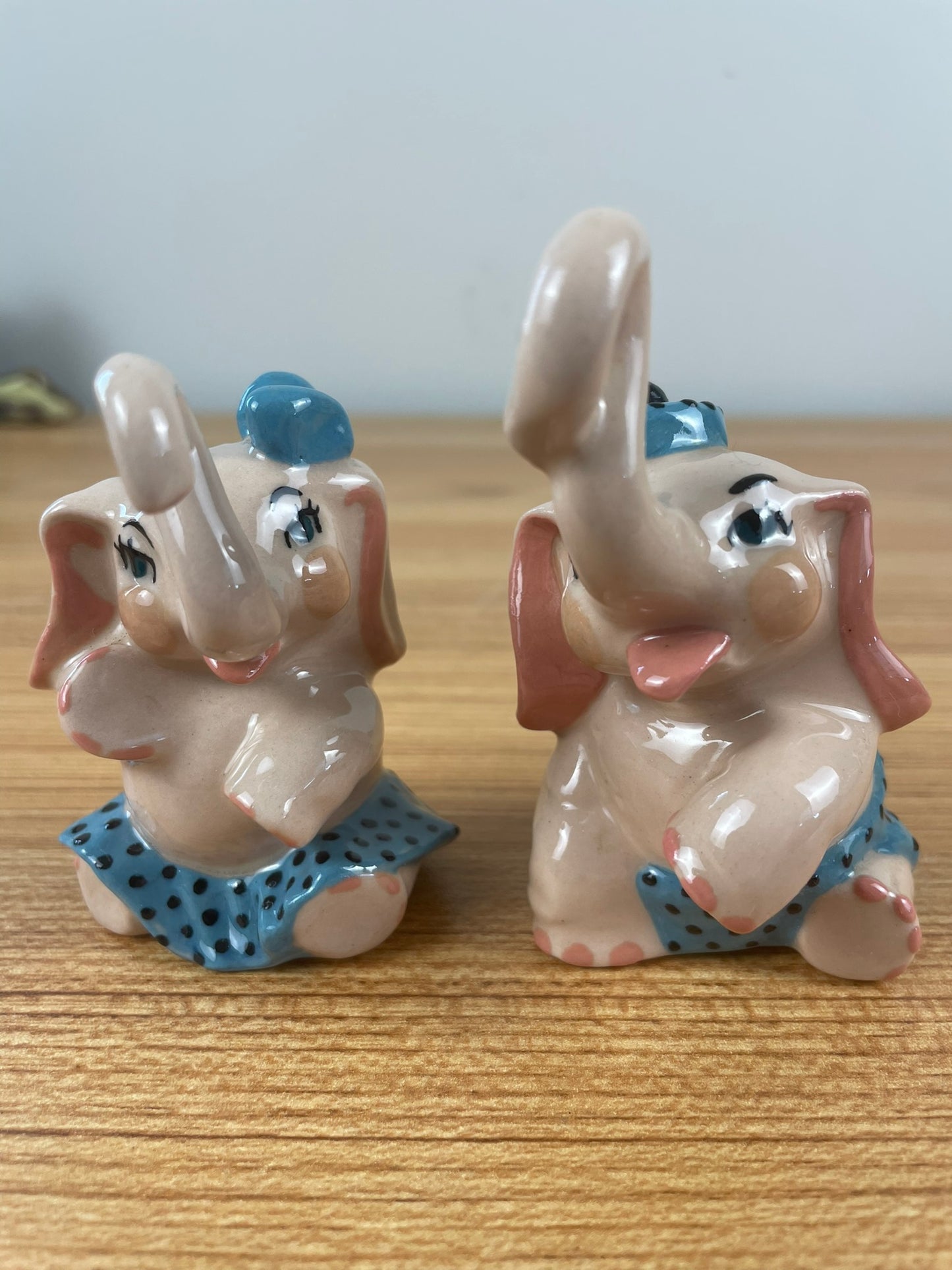 Ceramic Arts Studio 1940s/1950s Circus Elephants Sally Pete Salt Pepper Shakers