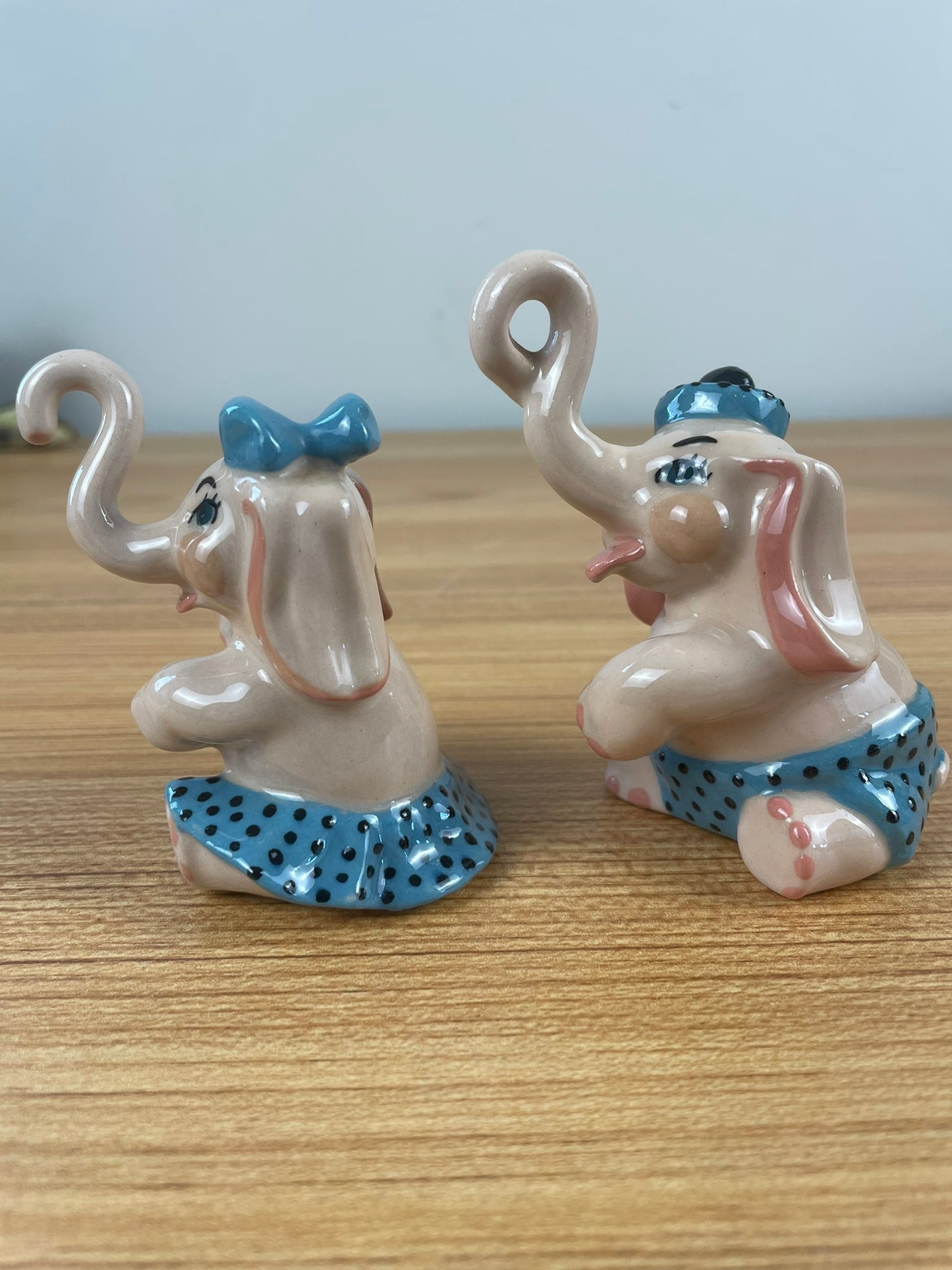 Ceramic Arts Studio 1940s/1950s Circus Elephants Sally Pete Salt Pepper Shakers