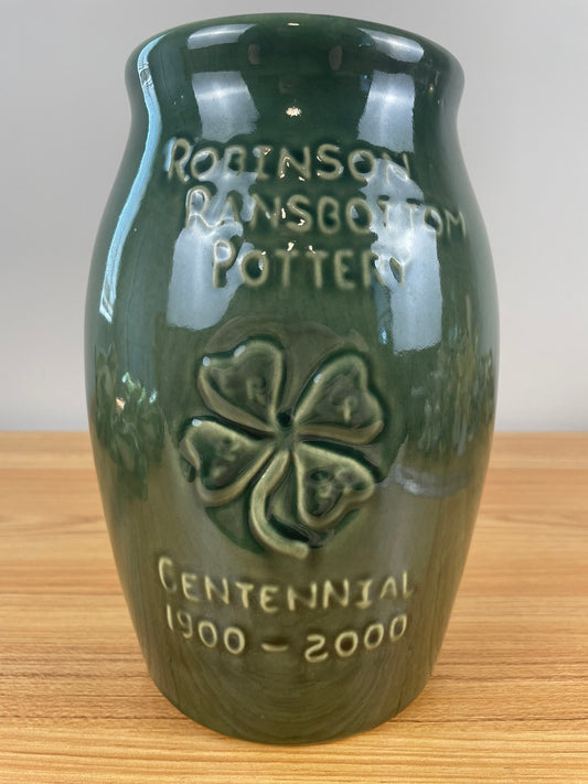 Vintage RRP Robinson Ransbottom Pottery Green Centennial Vase 1900-2000