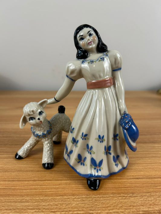 Ceramic Arts Studio Mary and Her Little Lamb Figurines Betty Harrington USA