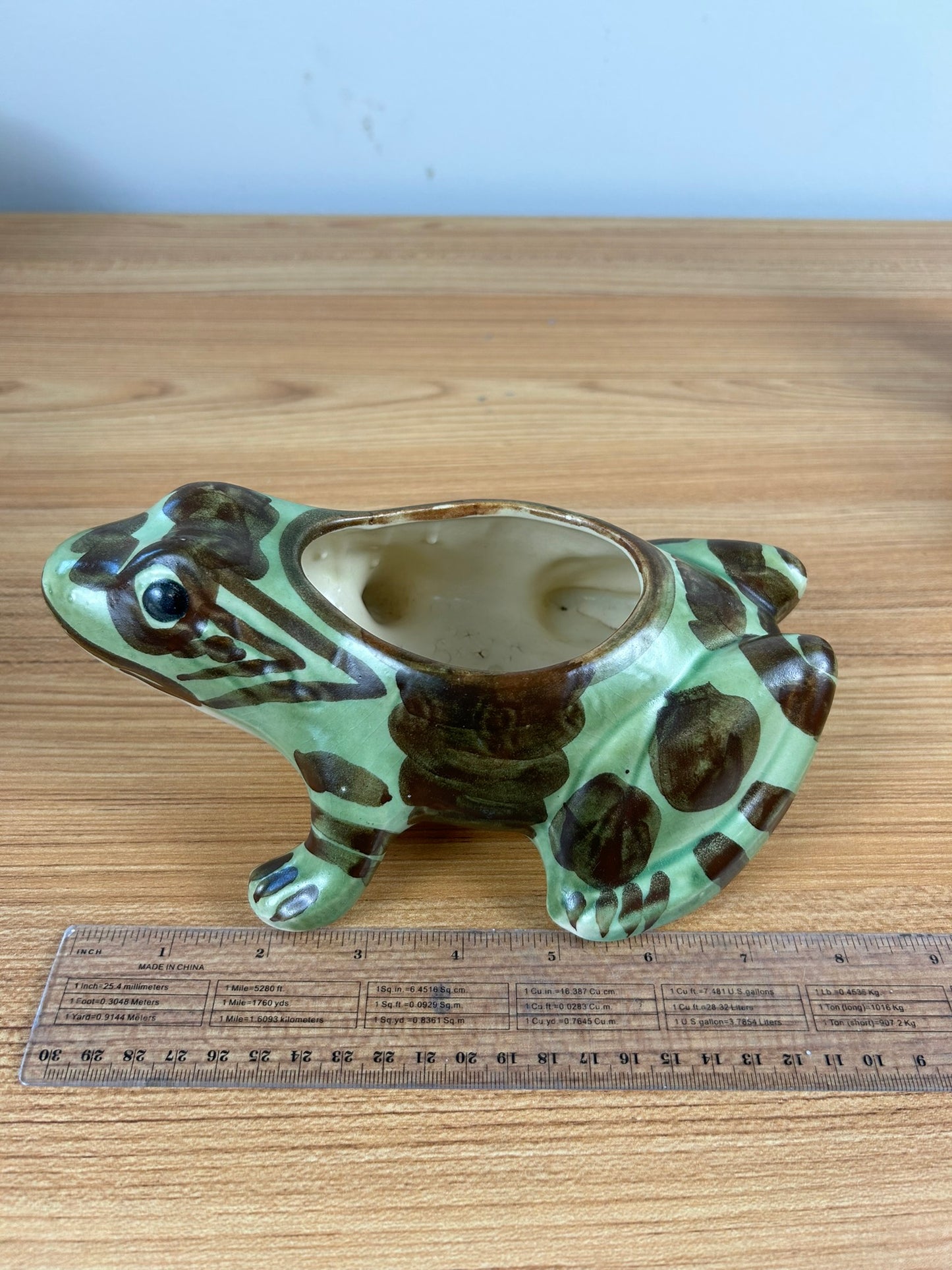 Brush McCoy Art Pottery Bull Frog Planter Dish Sponge Holder 8" Length