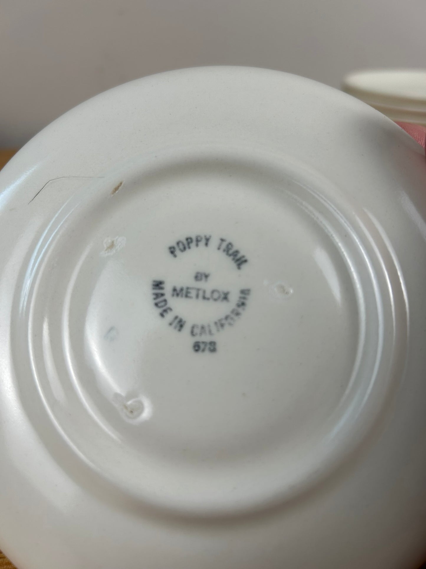 Metlox California Pottery Poppy Trail IRIS Flower Cups & Saucer