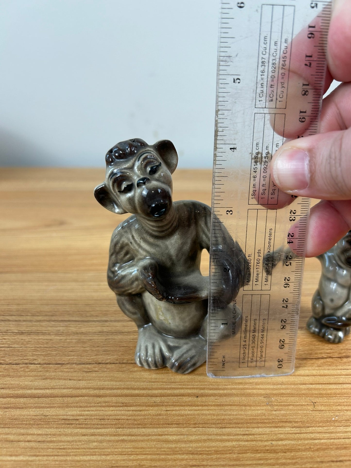 CERAMIC ARTS STUDIO (WI 1940-55) MONKEY MAMA/BABY SNUGGLE SALT &PEPPER (1951)