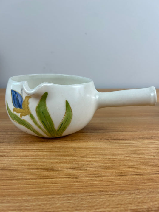 Metlox California Pottery Poppy Trail IRIS Flower Handled Gravy Boat