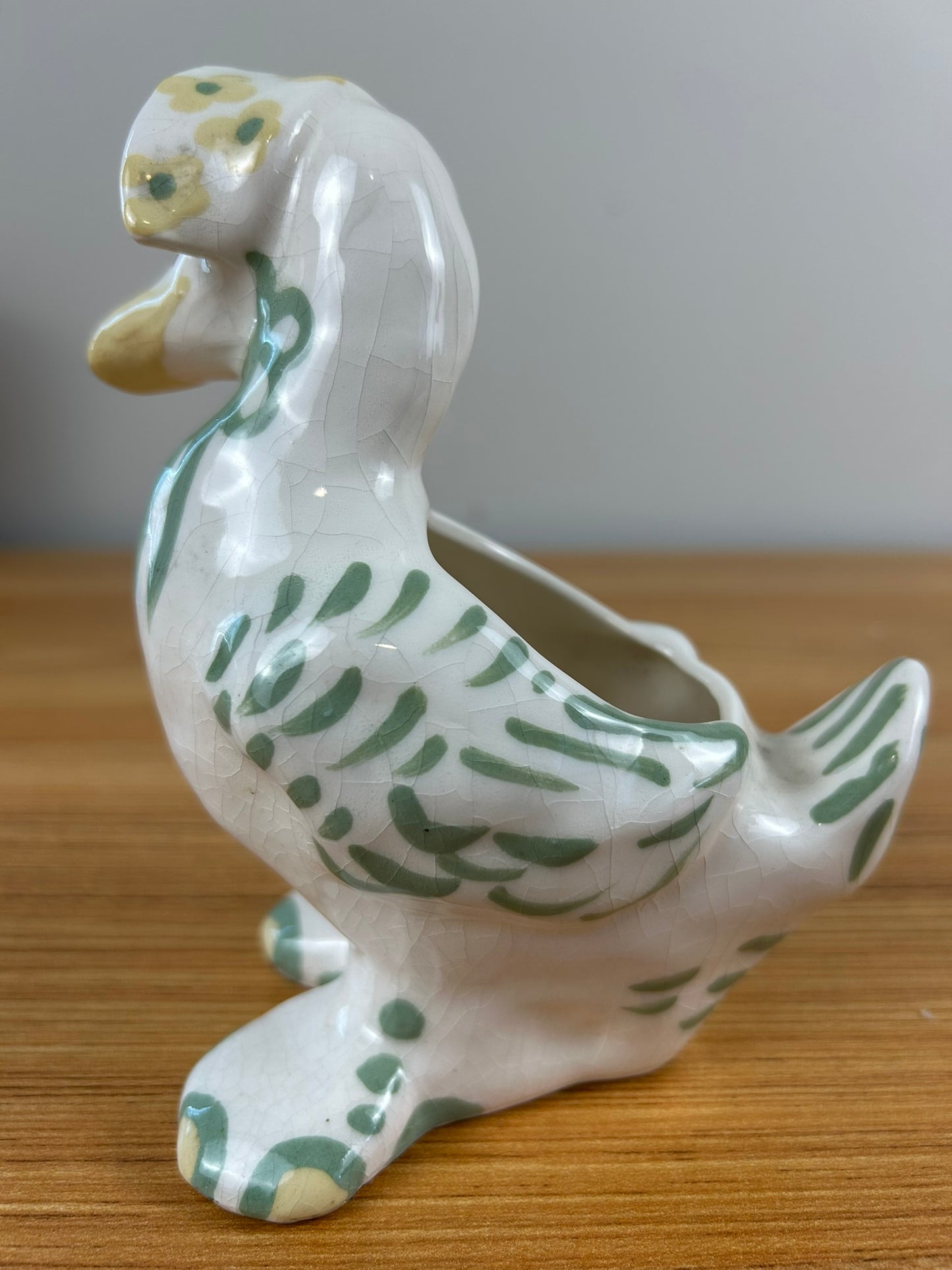 Sara Hume California Art Pottery Mother Goose Vase Planter Figurine Duck
