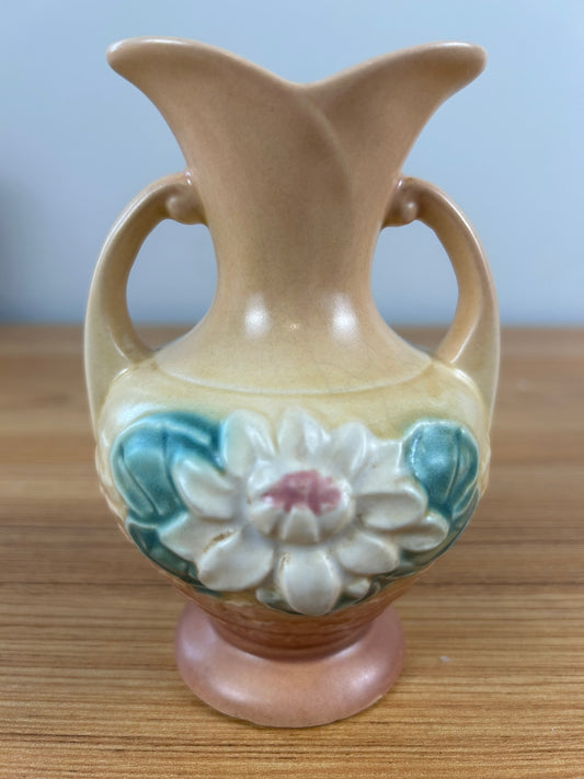 Hull Art Pottery Water Lily Vintage Double Handle Vase #L-2