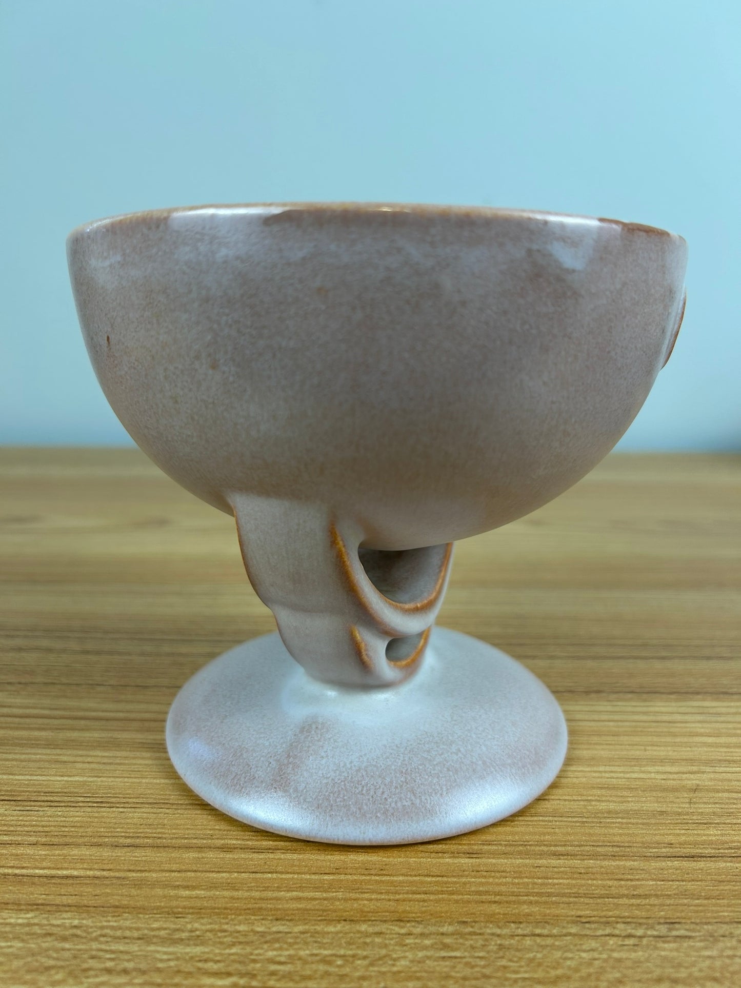 ROSEVILLE POTTERY-MODERNE #295 IVORY-ART DECO FOOTED COMPOTE