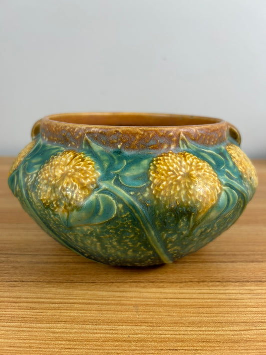 Roseville Sunflower 1930 Vintage Arts And Crafts Pottery Ceramic Bowl 208-5
