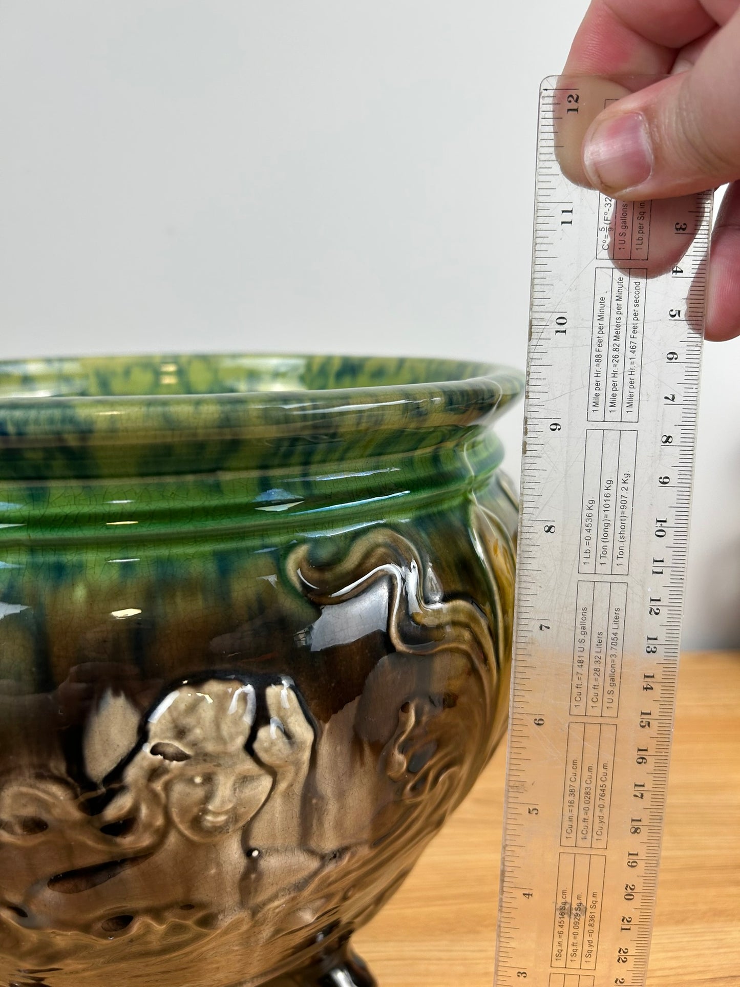 Weller Pottery Sea Sirens Large Footed Majolica Jardiniere Planter Art Nouveau Mermaid