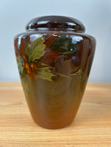 Weller Louwesla 1900s Standard Glaze Art Pottery Holly & Berry 7" Vase