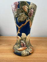 Vintage Weller Pottery Flemish Rhododendron Vase, Blue/Tan/Green 10” Excellent