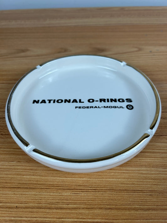 National O-Rings Federal Moguls Ceramic Advertising Ashtray