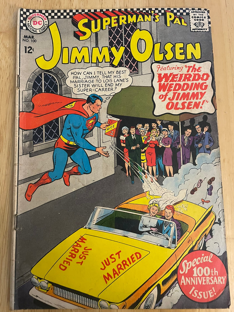 Superman's Pal JIMMY OLSEN #100 vintage DC comic book 1967 wedding