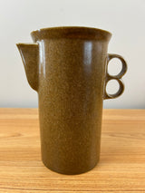 Bennington Potters VT 7.5" Tall Trigger Handle Mottled Brown Pitcher Coffee Pot