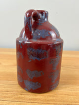 Bybee Pottery Sponge Blue Red Vintage Small Handled Jug