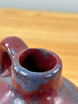 Bybee Pottery Sponge Blue Red Vintage Small Handled Jug