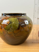 JB Owens Utopian Standard Glaze 1900s Hand Painted Floral Bulbous Vase